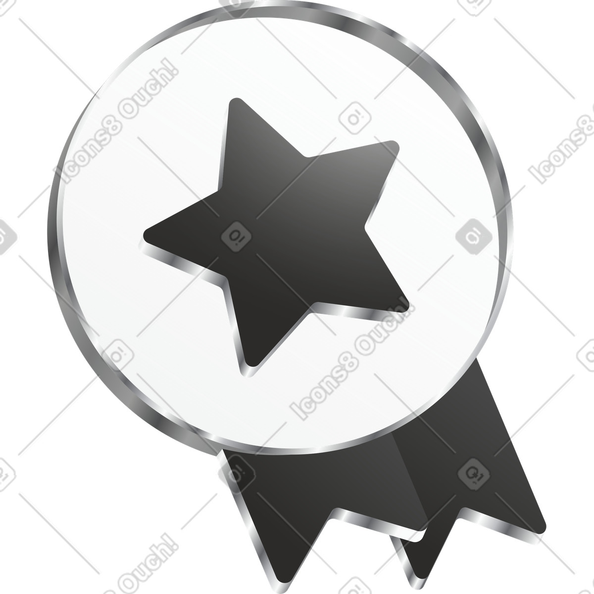 Ilustração de Medal award badge with star symbol for achievement and recognition em no estilo Token para baixar em PNG, SVG