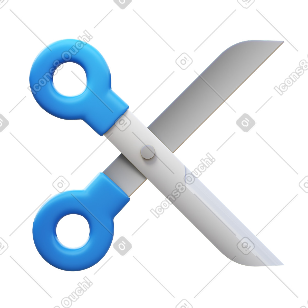 Cut illustration in 3D Fluency style download in PNG, SVG
