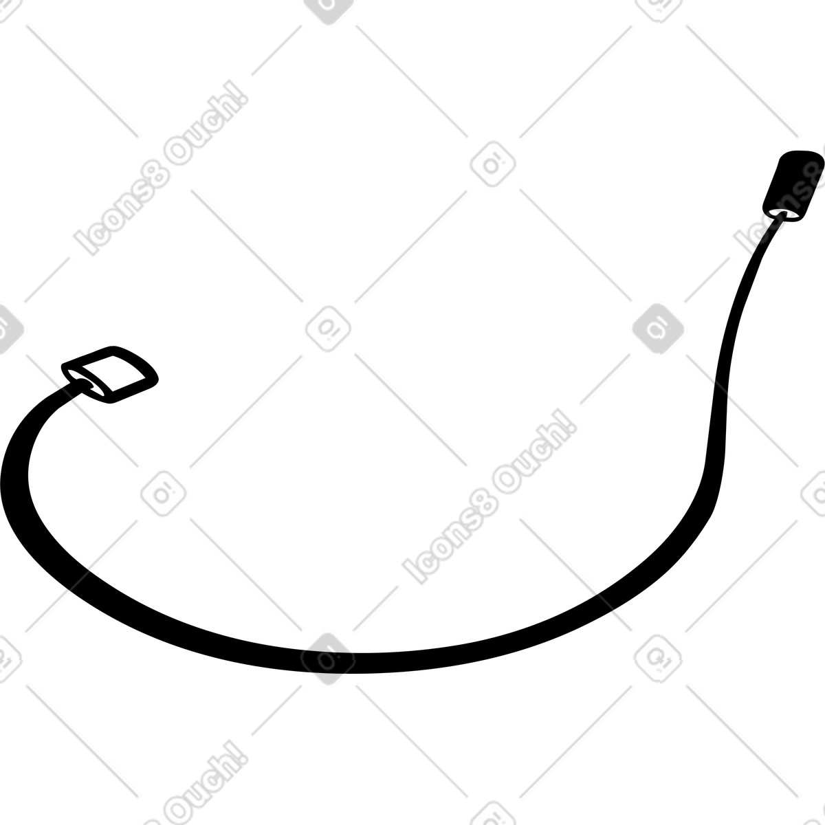 Ilustración Minimalist tech accessory black cable for charging en estilo Line a descargar en PNG y SVG