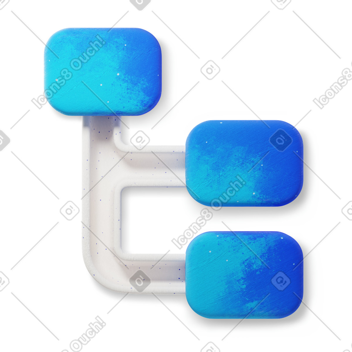 Tree structure illustration in 3D Microsoft Fluent style download in PNG, SVG