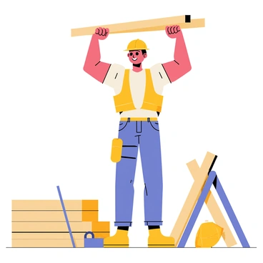 A construction worker lifting materials with strong, visible muscles