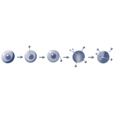 An illustration showing the process of mitosis in a series of detailed steps. The first phase, prophase, depicts two centrosomes, each containing a pair of centrioles, positioned at opposite ends of the cell. The chromatin begins to condense into visible chromosomes. The second phase, metaphase, features the chromosomes lined up at the equatorial plane of the cell, with the centrioles visible anchoring the spindle fibers. In the third phase, anaphase, the sister chromatids are pulled apart towards the poles of the cell by the spindle apparatus, with centrioles at each pole facilitating the separation. The final phase, telophase, shows the chromosomes arriving at the poles and de-condensing, while the centrioles remain at opposite ends, preparing for the next division. Each phase is clearly labeled to indicate the function of centrioles throughout mitosis.