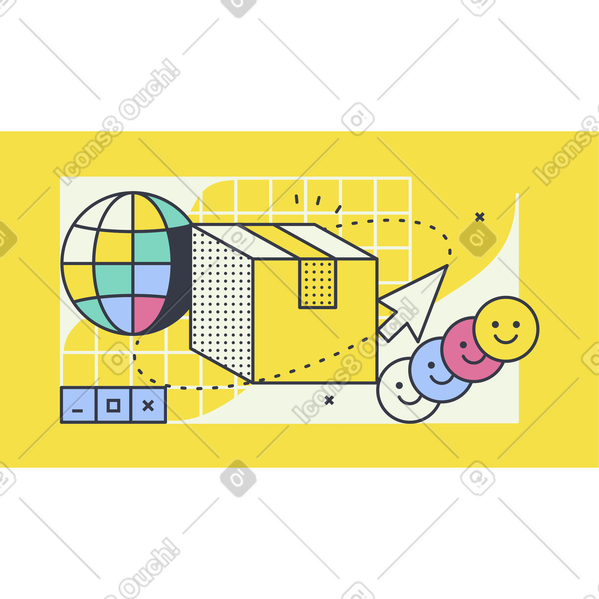 Data exchange illustration in PNG, SVG
