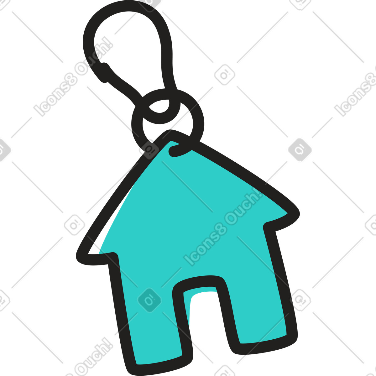 Ilustración Llavero de casa en estilo Little a descargar en PNG y SVG
