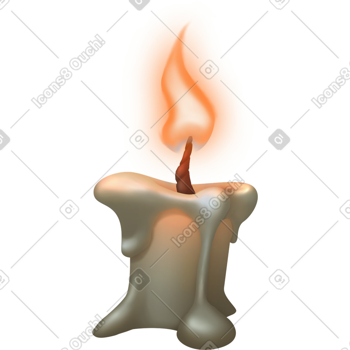 Short candle illustration in Props style download in PNG, SVG
