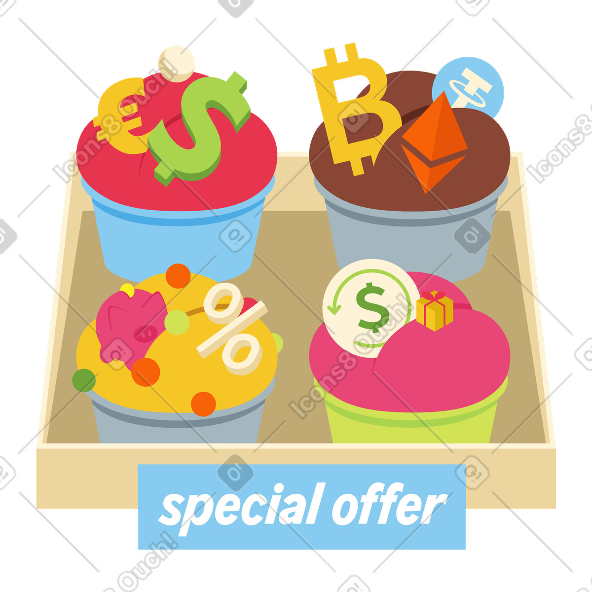 Special banking offers with text special offer illustration in PNG, SVG