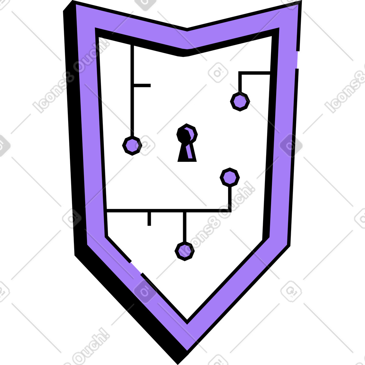 Amethyst スタイルの サイバーセキュリティシールド のイラストをPNG、SVG形式でダウンロード