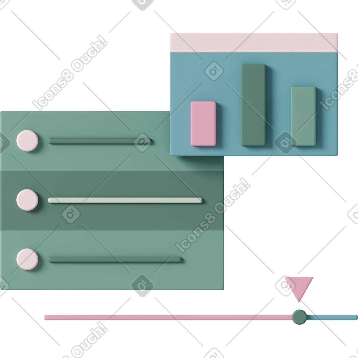 下载 3D Casual life 风格的 Menu interface 插画，支持 PNG、SVG 格式