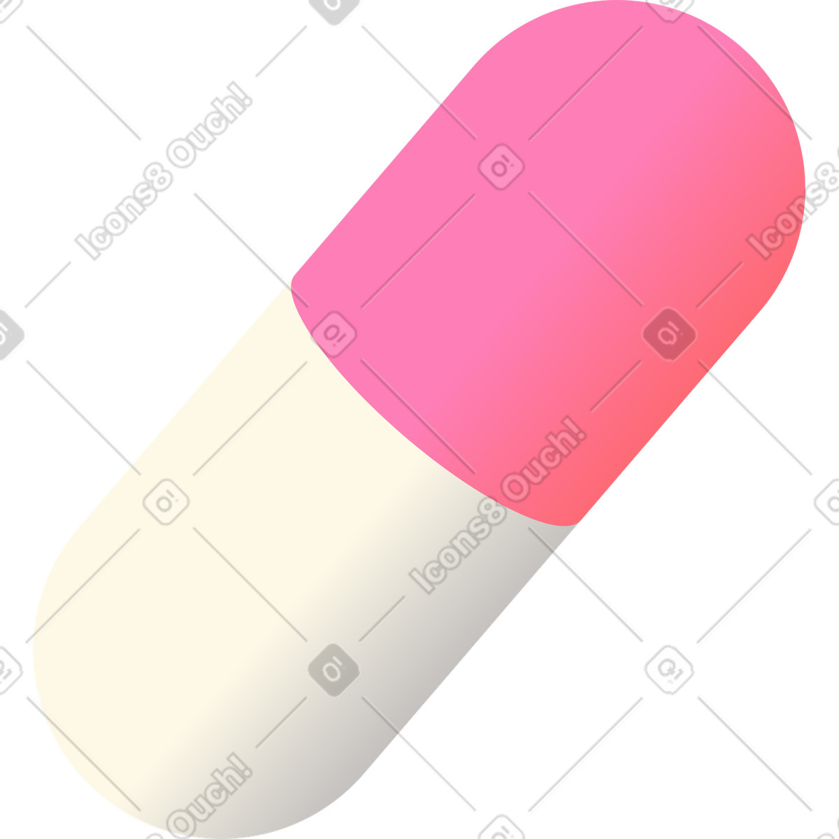 Pill illustration in Beam style download in PNG, SVG