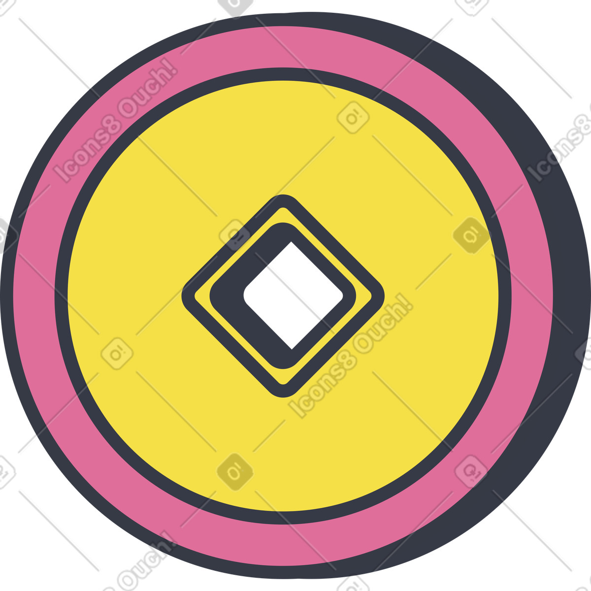 Moneta cinese illustrazione in stile Abstract scarica in PNG, SVG