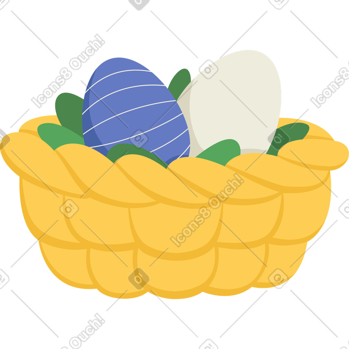 Cestino delle uova illustrazione in stile Social scarica in PNG, SVG