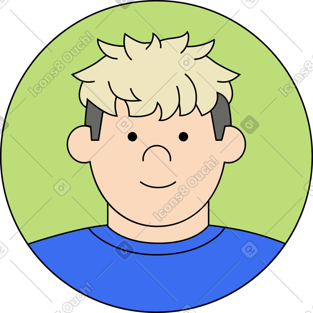 Ilustración Avatar malvado en estilo Kindy a descargar en PNG y SVG