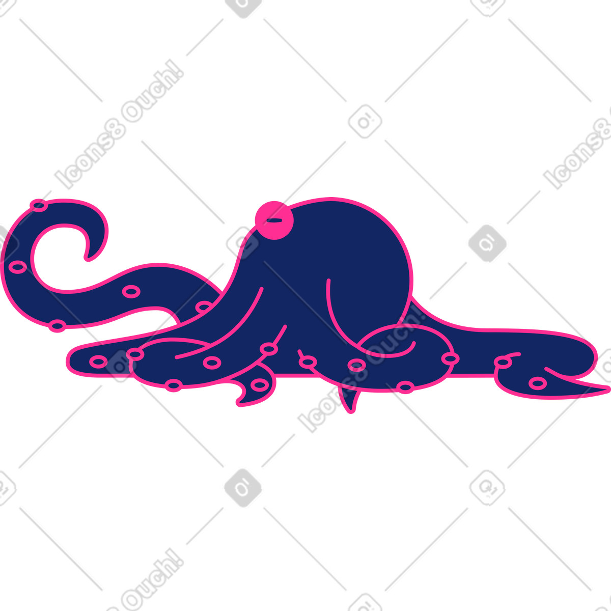 Polpo illustrazione in stile Experimental scarica in PNG, SVG