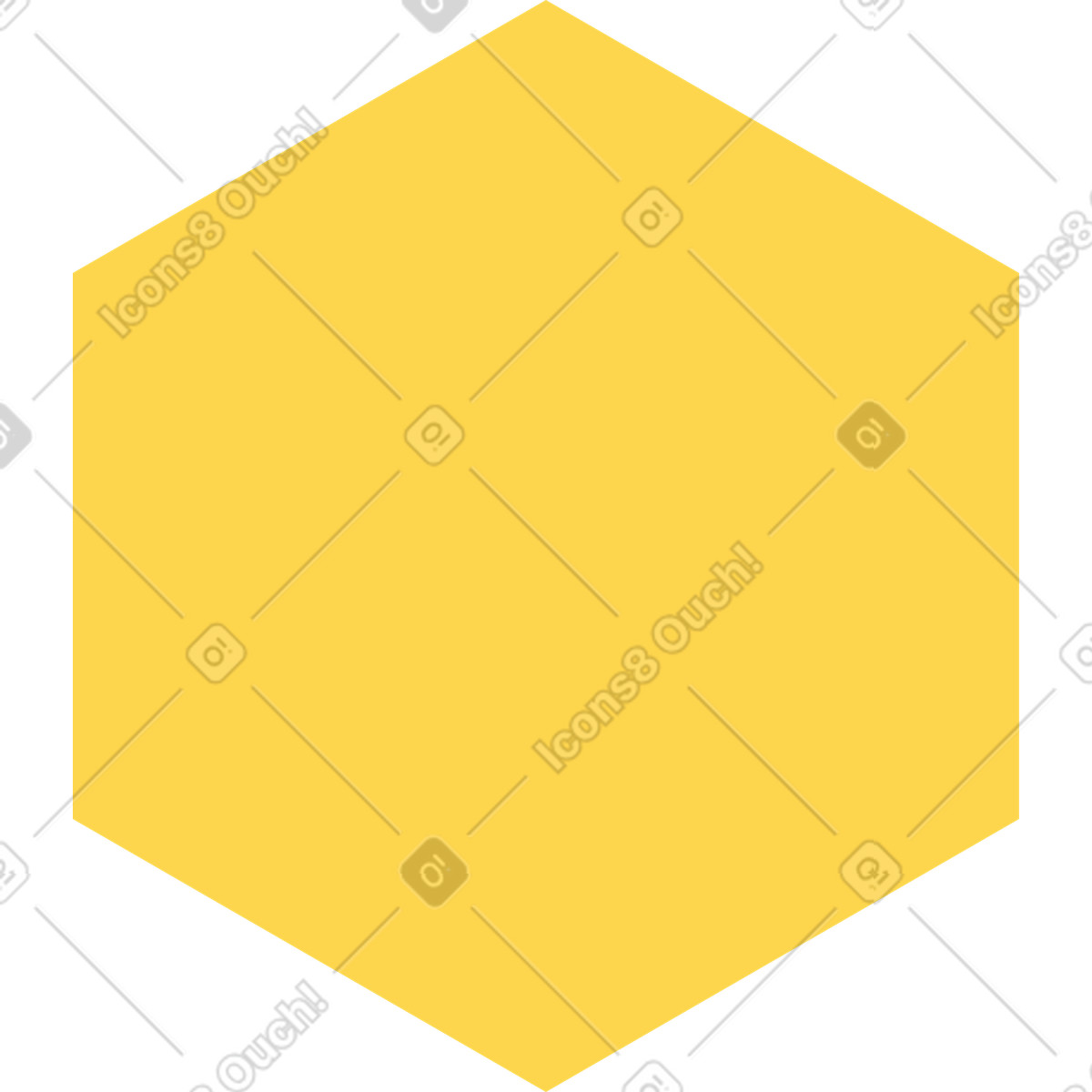 Illustration Hexagone jaune dans le style Fogg à télécharger aux formats PNG, SVG