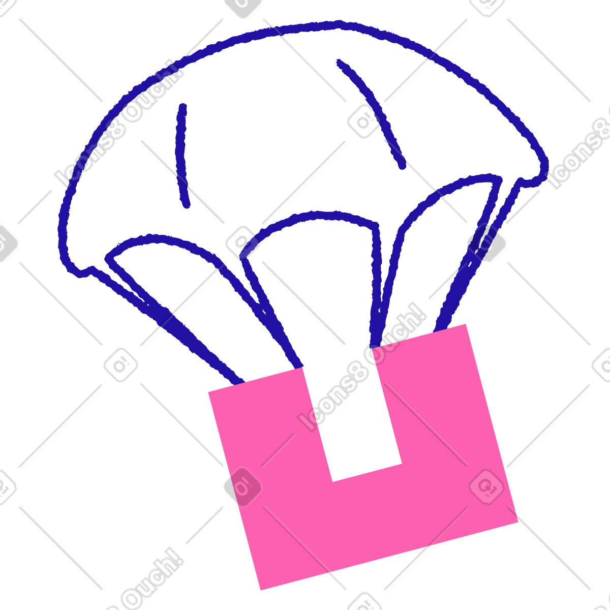 Order delivery with a parachute illustration in Whimsy style download in PNG, SVG