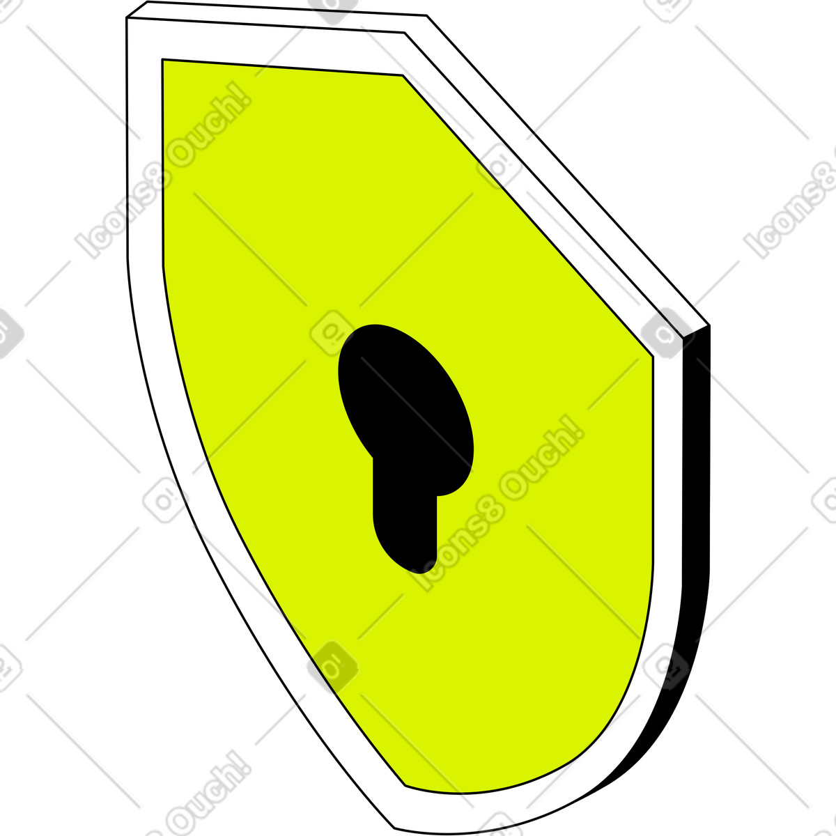 Ilustración Escudo de ojo cerradura en estilo Isometric a descargar en PNG y SVG