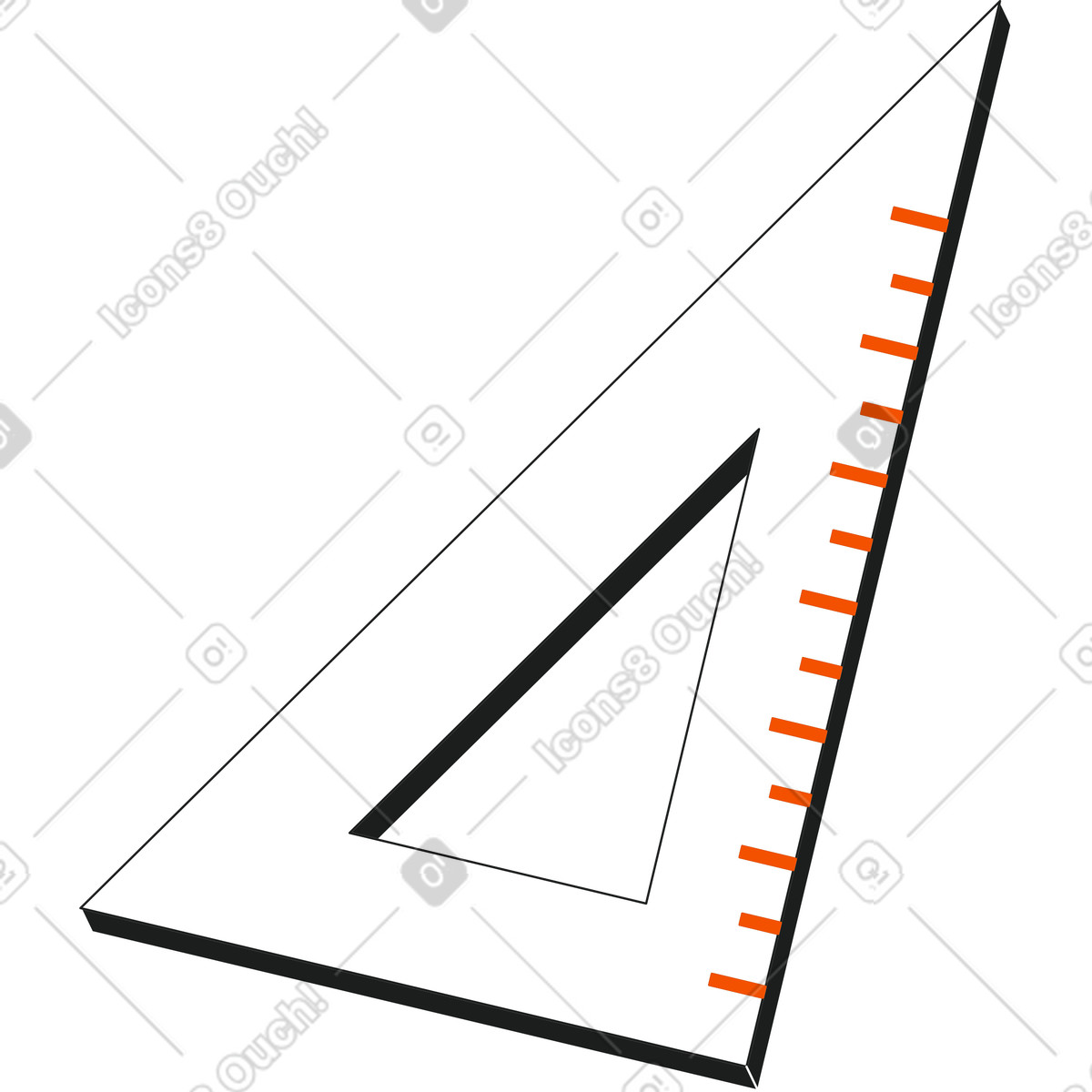 Ruler triangle illustration in Strict style download in PNG, SVG