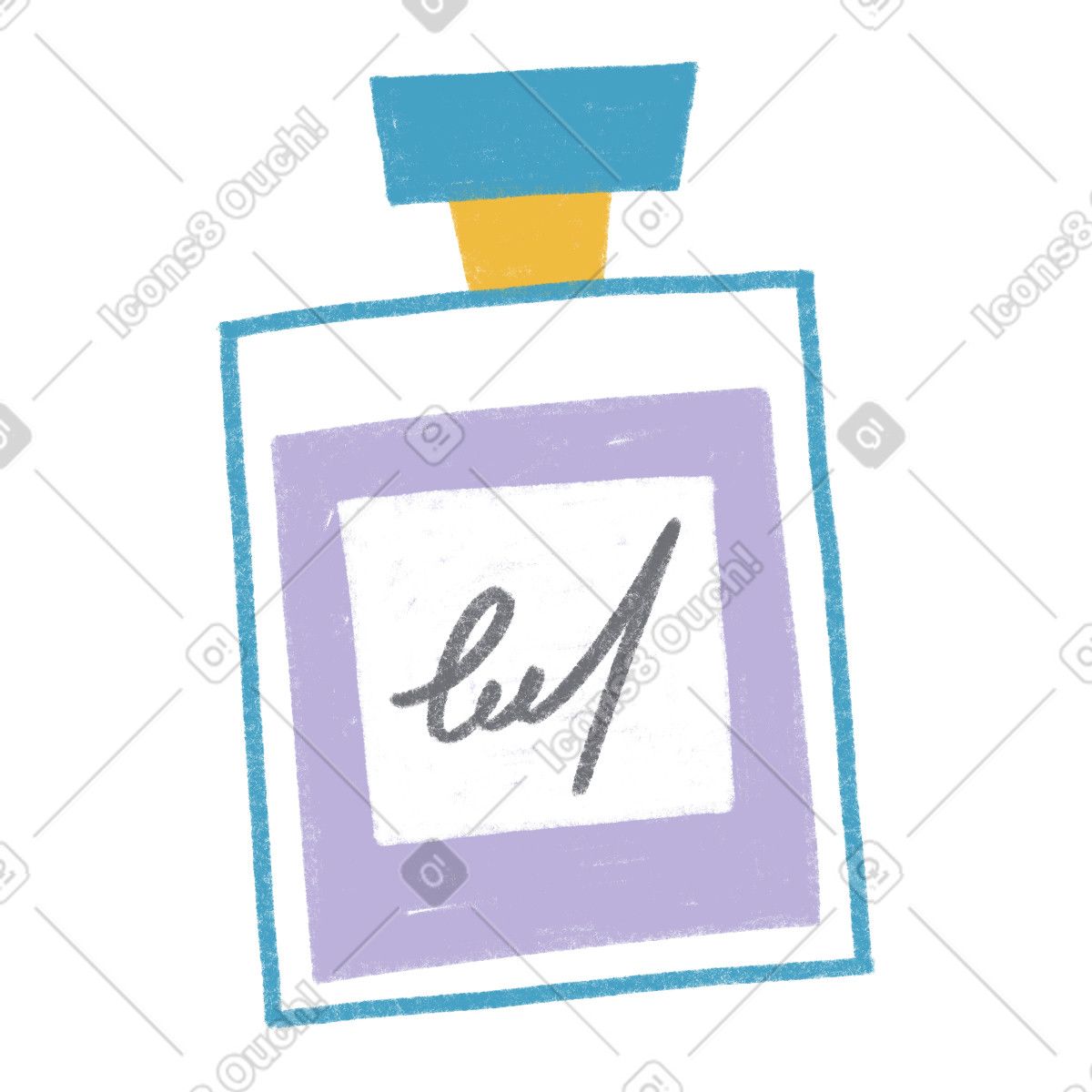 下载 Tutti 风格的 Perfume in a glass bottle 插画，支持 PNG、SVG 格式