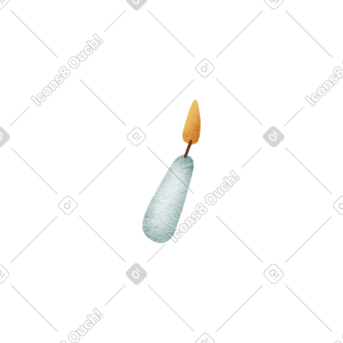 Candle illustration in Woolly style download in PNG, SVG