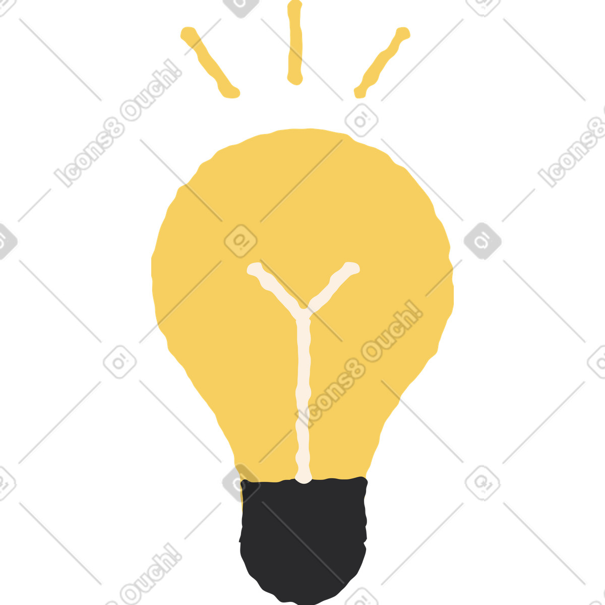 Ilustração de Lâmpada em no estilo Pablo para baixar em PNG, SVG