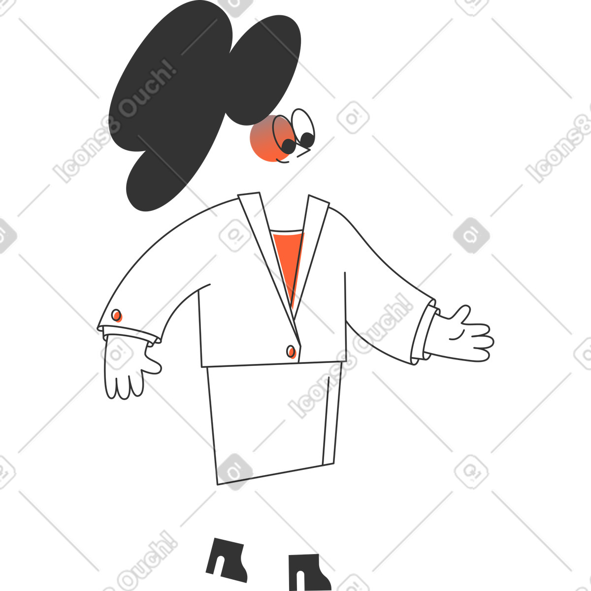 Illustration Femme d'affaires dans le style Crayon à télécharger aux formats PNG, SVG