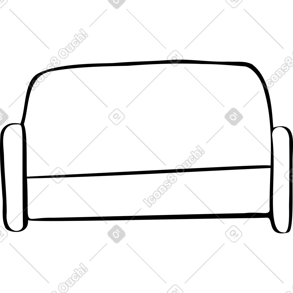 Big white couch illustration in Journal style download in PNG, SVG