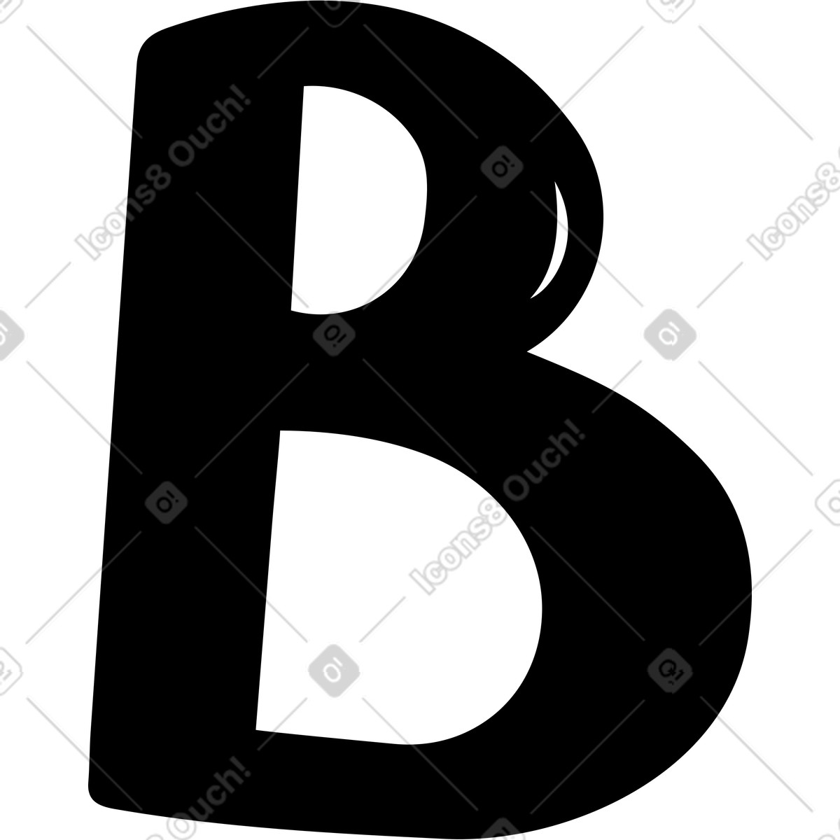 Ilustración Black capital letter B en estilo Line a descargar en PNG y SVG