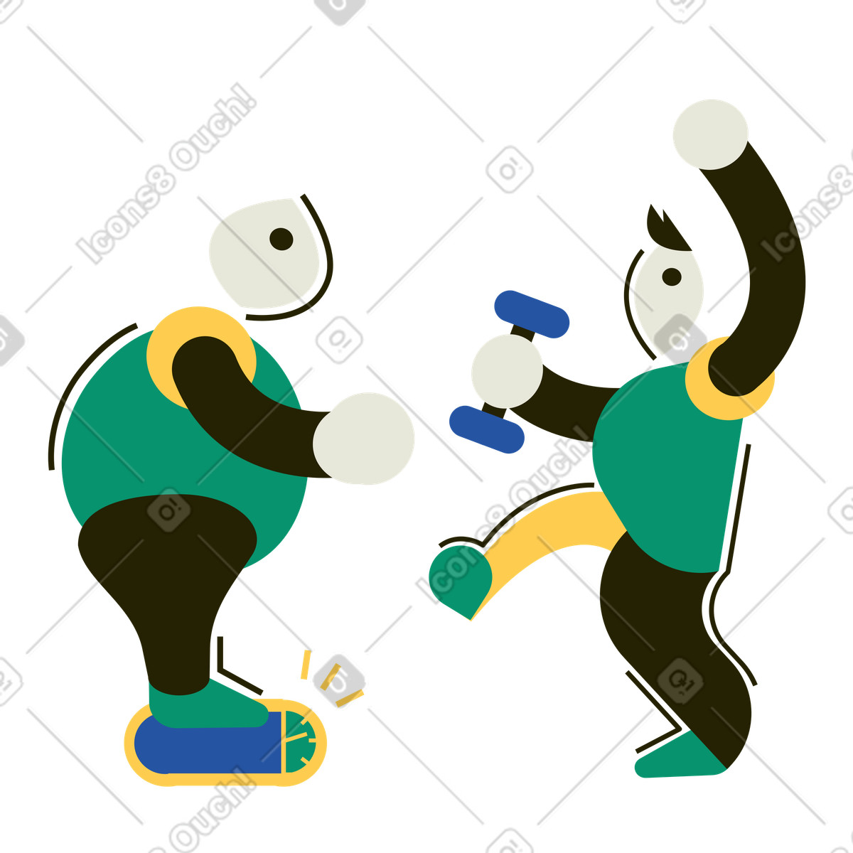 Abnehmen durch sport-Illustration im Spot-Stil als Download in PNG, SVG