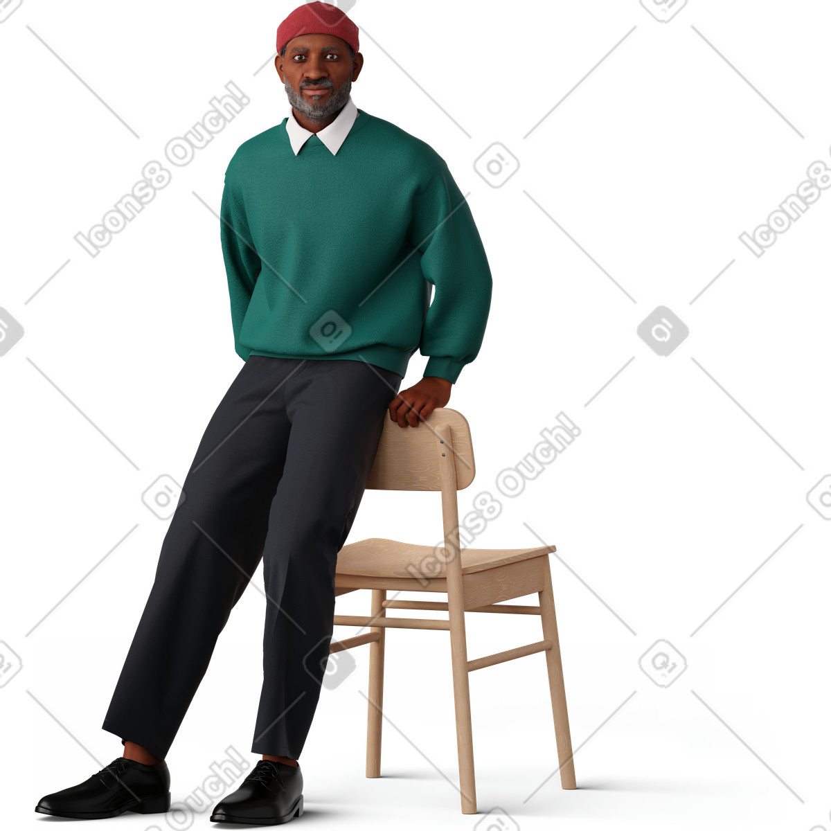 Man leaning on chair illustration vector clipart graphics for various uses