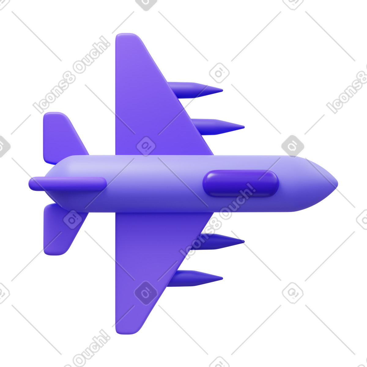 Jet da combattimento illustrazione in stile 3D Fluency scarica in PNG, SVG