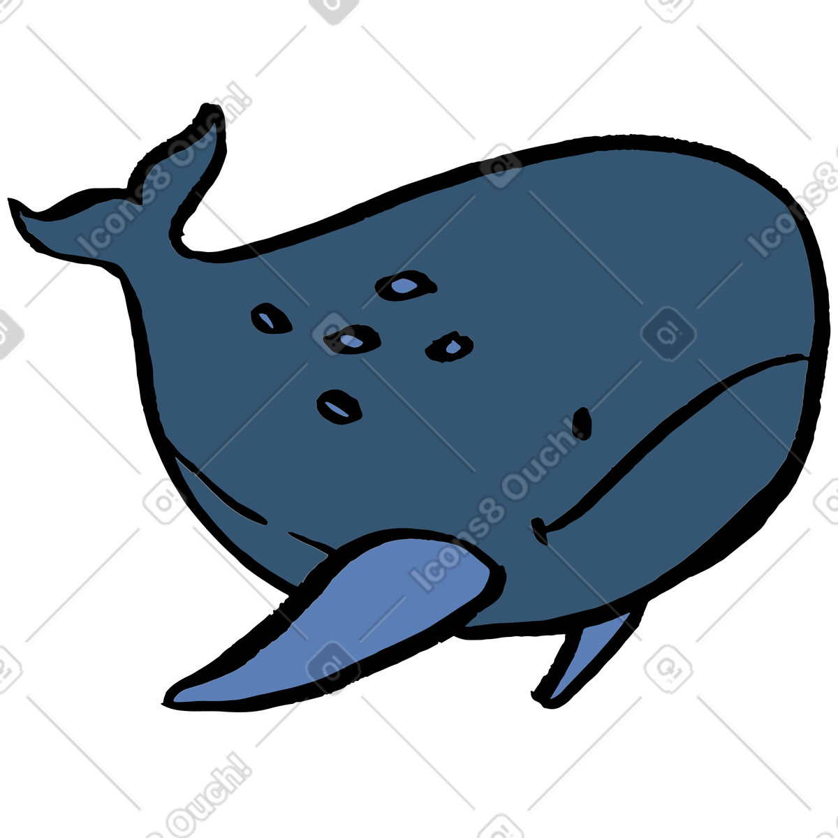 Scandi スタイルの マッコウクジラ のイラストをPNG、SVG形式でダウンロード
