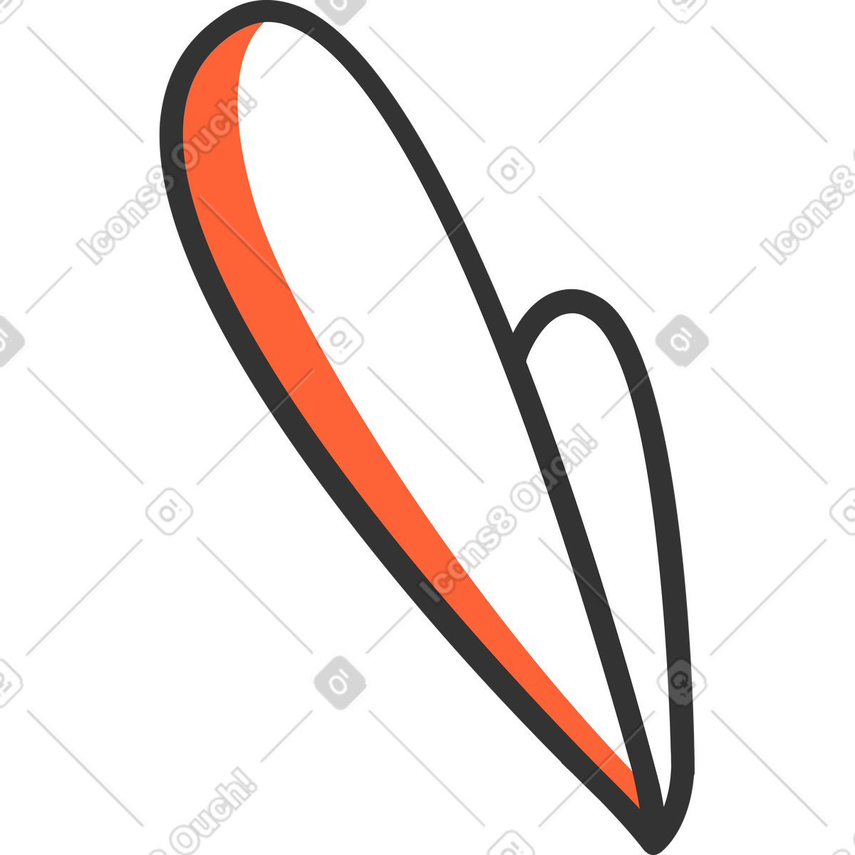 Foglia illustrazione in stile Crayon scarica in PNG, SVG