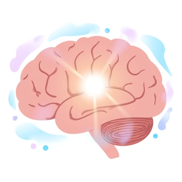 A detailed view of the pineal gland within a brain, depicted as a small, glowing structure at the center of the brain's intricate landscape. The surrounding brain matter is illustrated with soft curves and flowing lines. Ethereal light emanates from the pineal gland, casting a gentle glow on the nearby brain tissue. There are subtle gradients of pastel colors blending into one another, creating an otherworldly ambiance. Light beams radiate outward from the gland, suggesting a connection to higher consciousness. The background is filled with abstract shapes and soft patterns, enhancing the mystical atmosphere surrounding the pineal gland.