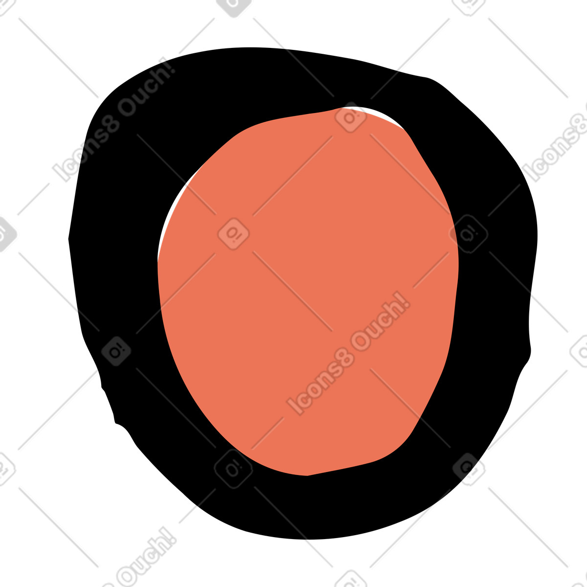 Orange round shape illustration in Scandi style download in PNG, SVG