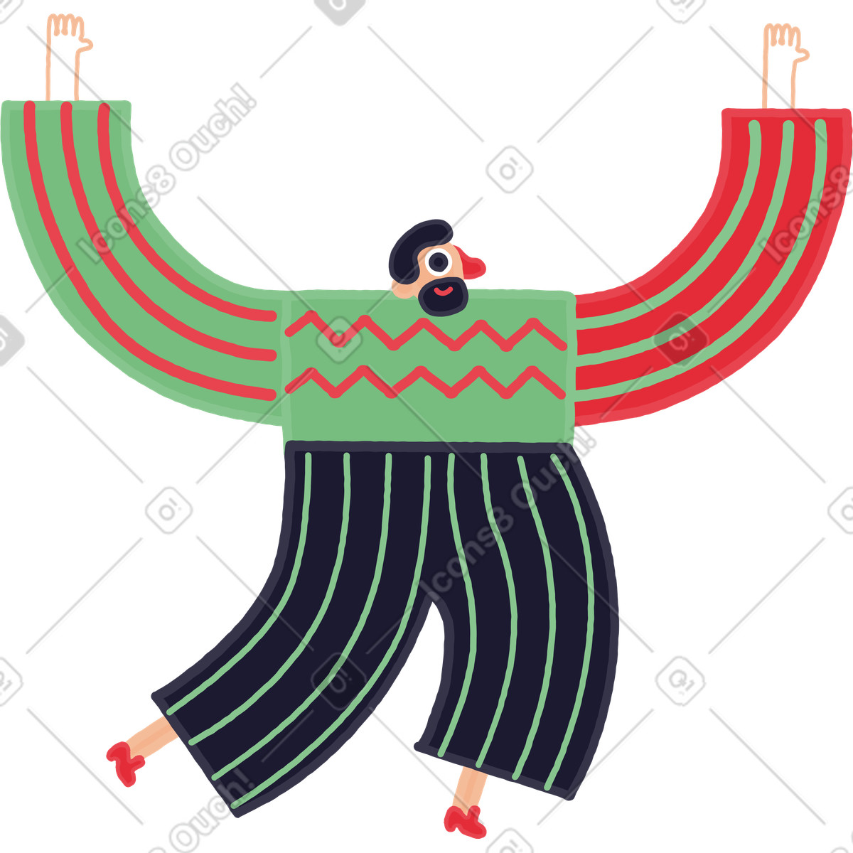 Ilustração de Homem em no estilo Stripy para baixar em PNG, SVG