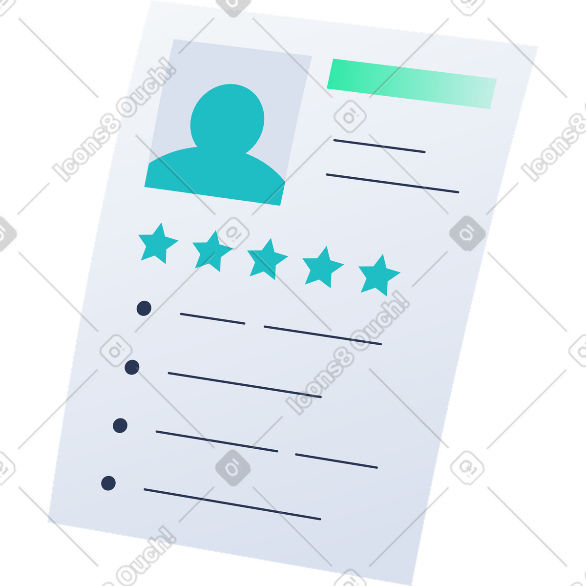 Best candidate resume illustration in Lucent style download in PNG, SVG