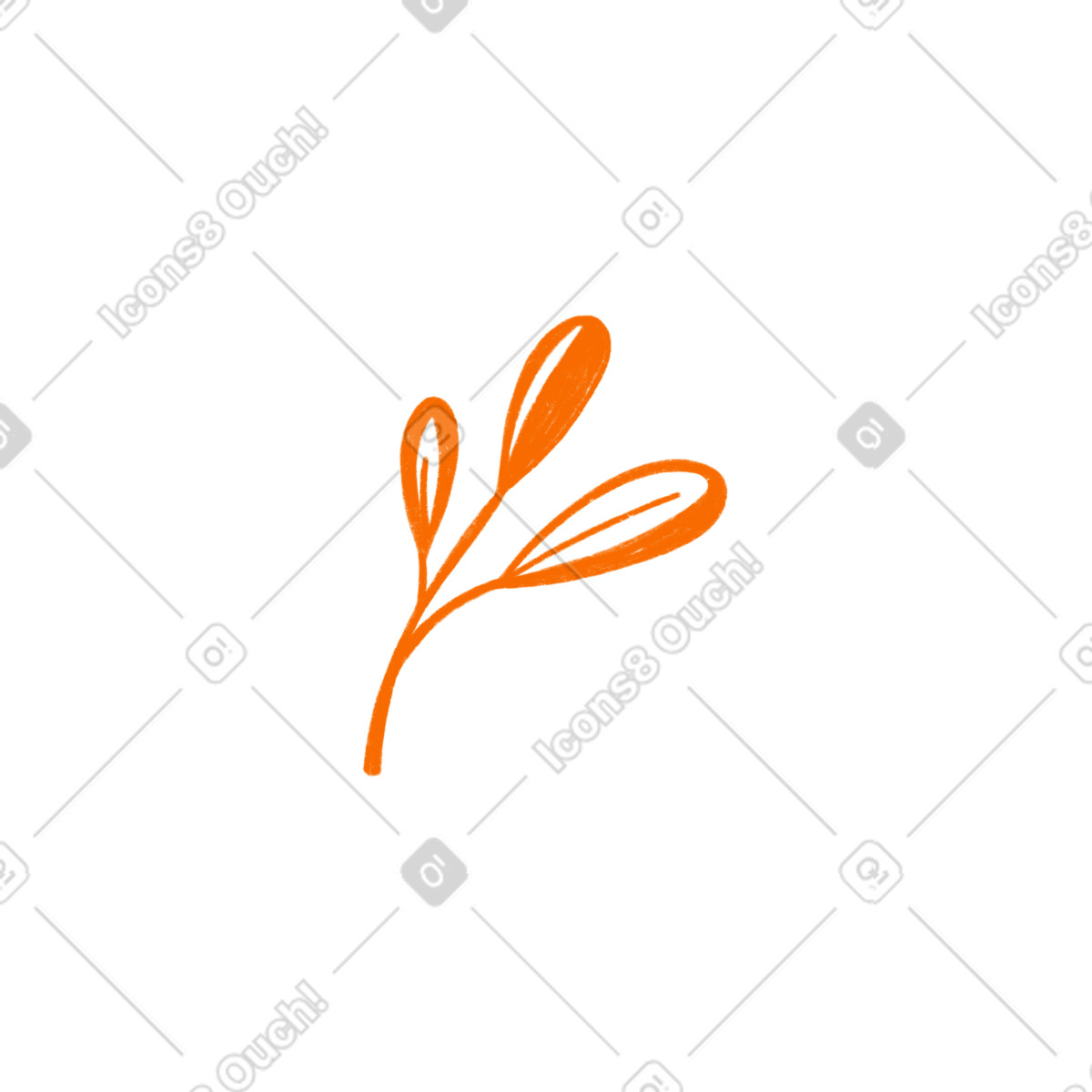 Orange tree branch illustration in Biro style download in PNG, SVG