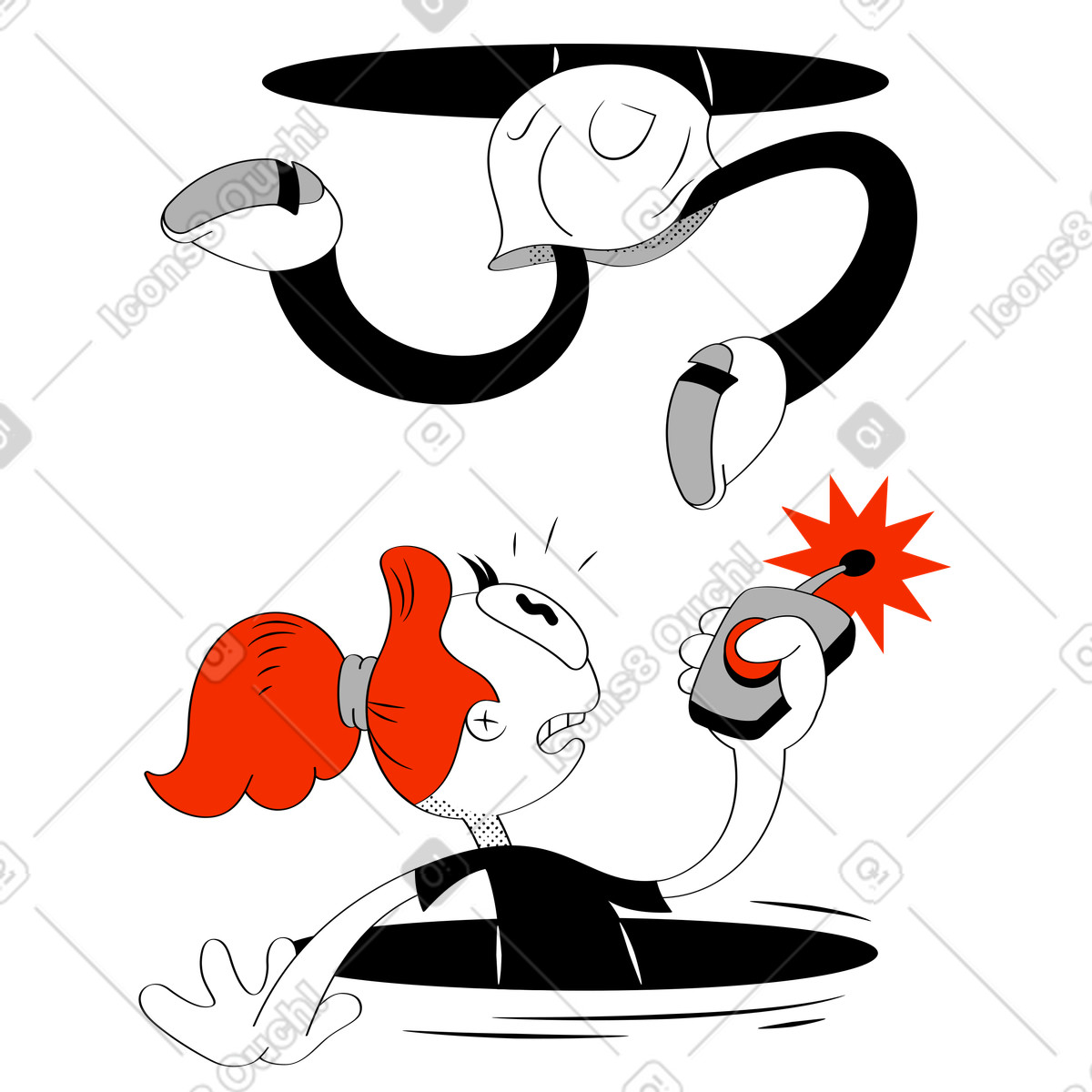 Bad gateway illustration featuring error icon clipart in SVG and GIF