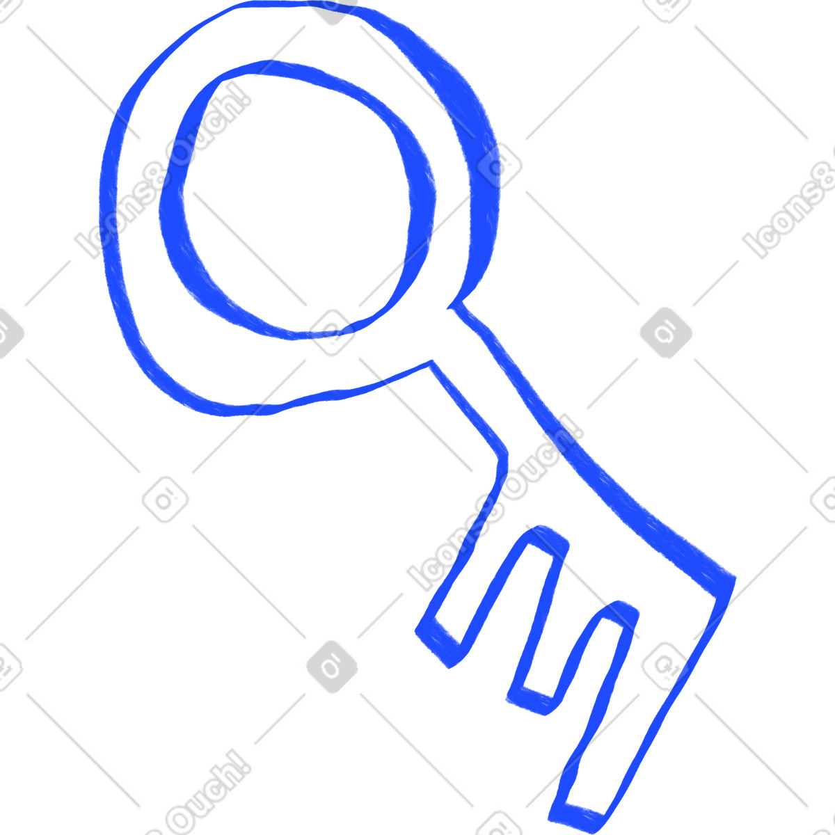 Blue lined key illustration in Quirky style download in PNG, SVG