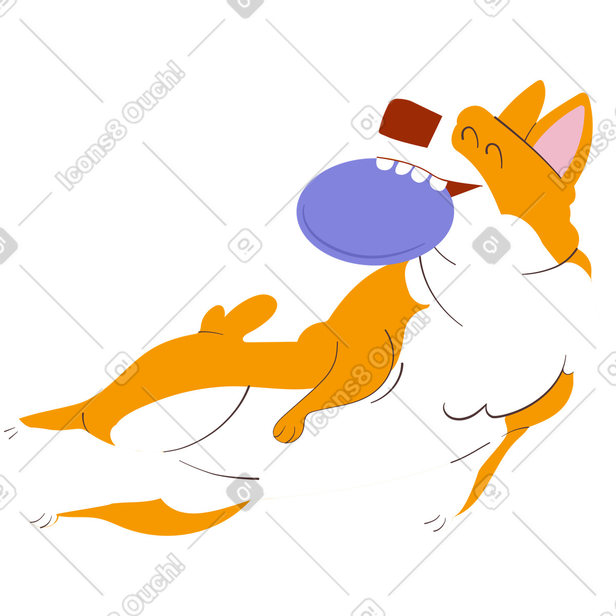 Corgi illustrazione in stile Woof scarica in PNG, SVG