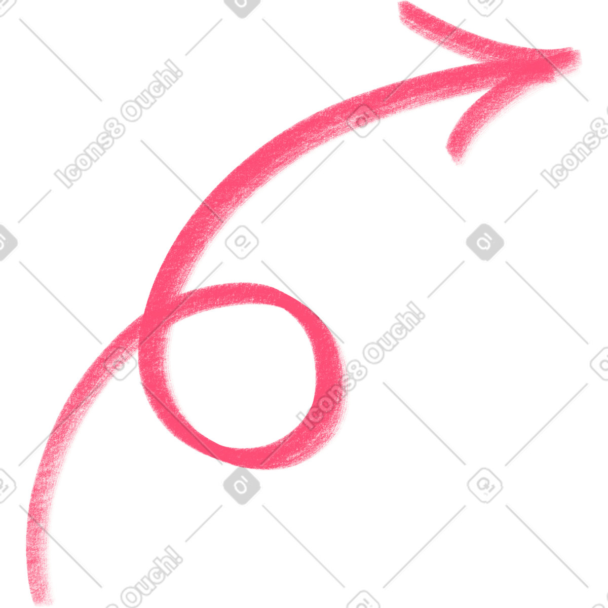 Pink twisted arrows illustration in Doodle style download in PNG, SVG
