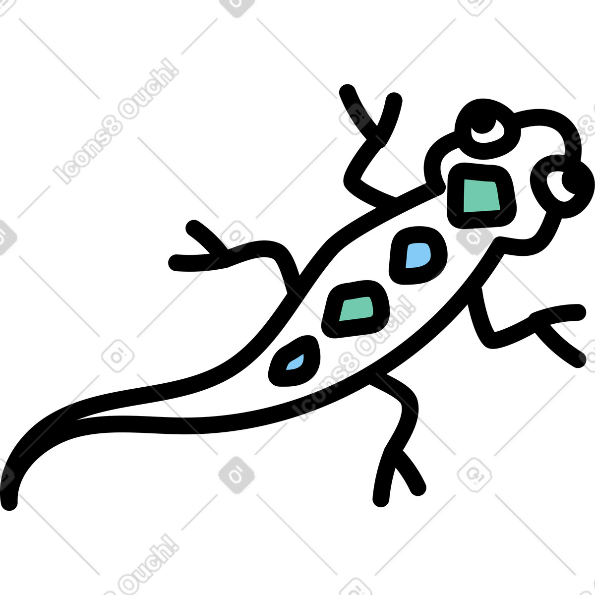 Lizard illustration in Notes style download in PNG, SVG