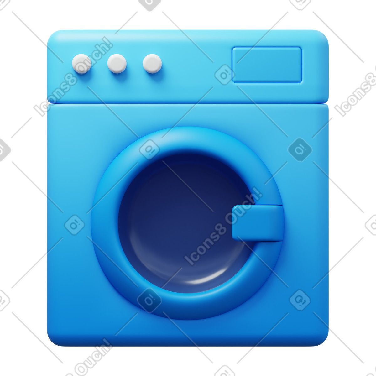 Washing machine illustrazione in stile 3D Fluency scarica in PNG, SVG