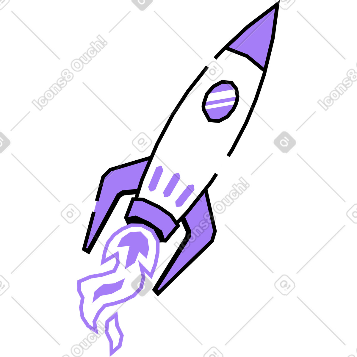 Rocket illustration in Amethyst style download in PNG, SVG