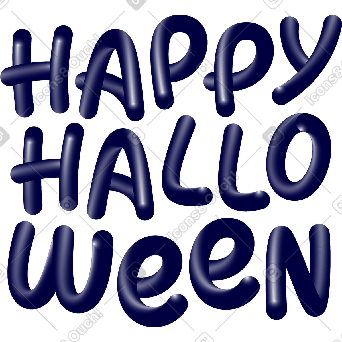 Lettering happy halloween text illustrazione in stile scarica in PNG, SVG