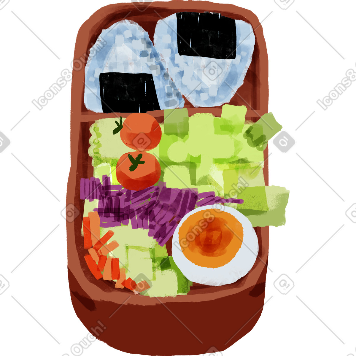 Ikigai 스타일의 Bento 일러스트레이션 PNG, SVG 다운로드