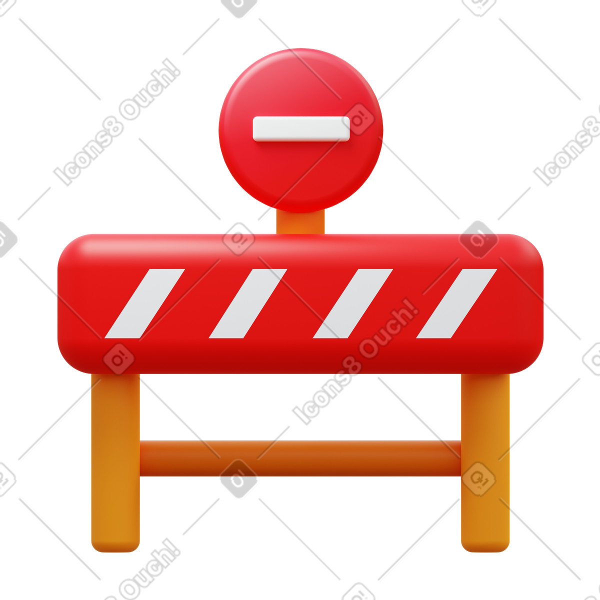 Road closure illustration in 3D Fluency style download in PNG, SVG