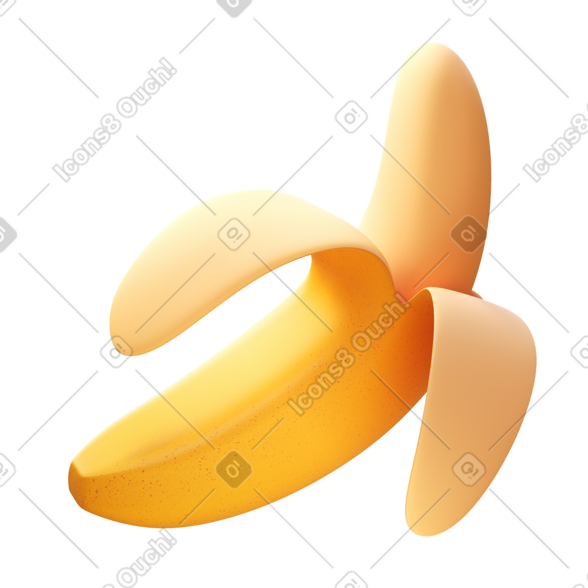 Banana illustration in 3D Fluency style download in PNG, SVG