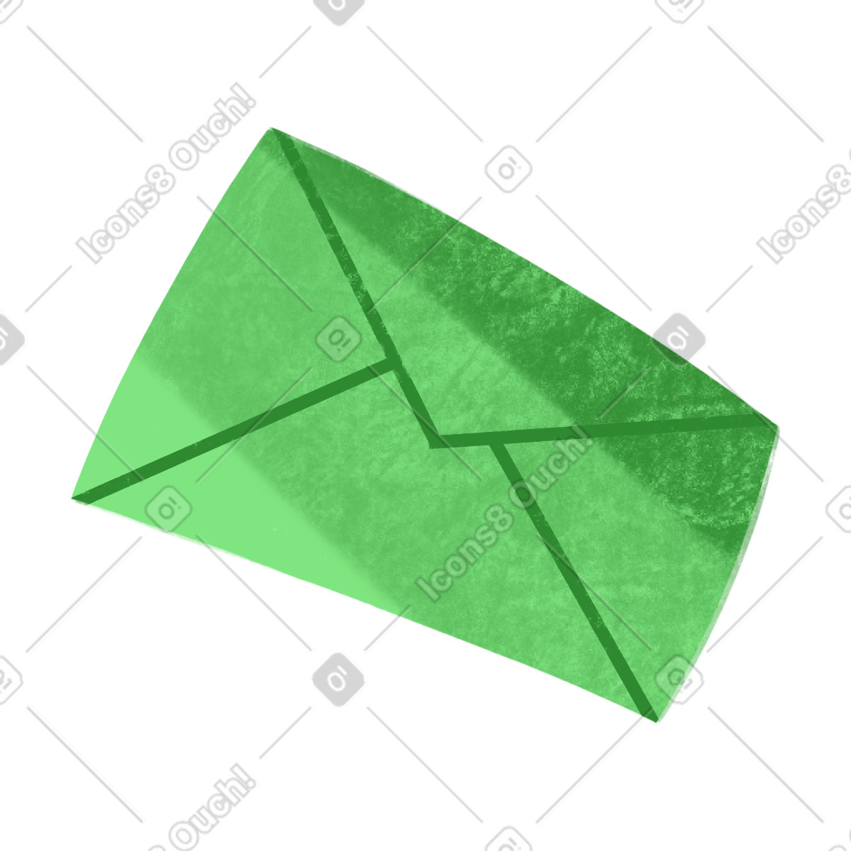 Green envelope-Illustration im Bonbon-Stil als Download in PNG, SVG