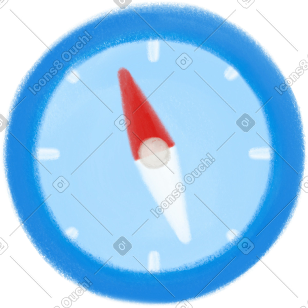 Compass illustrazione in stile Mushy scarica in PNG, SVG